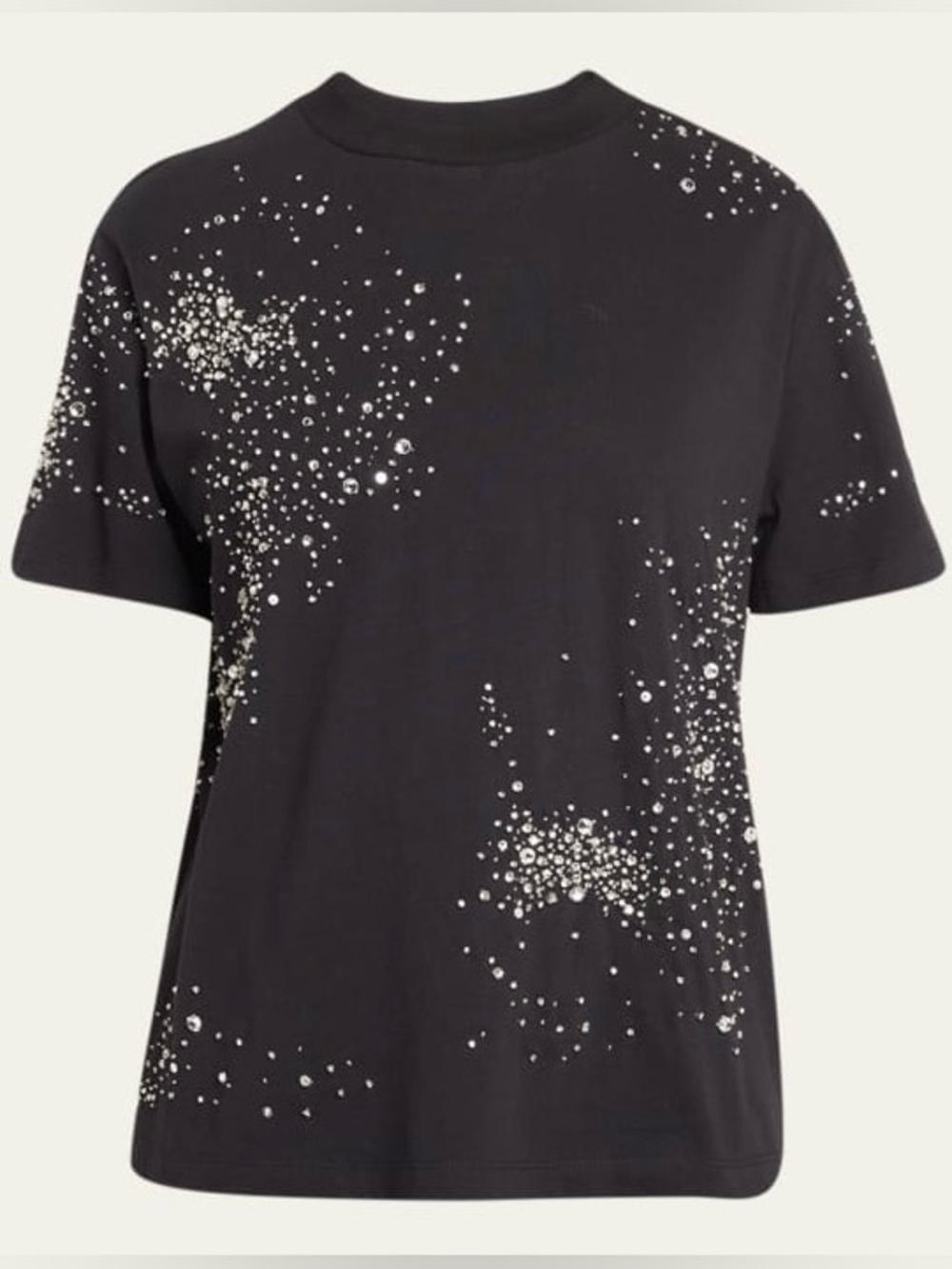 DES PHEMMES Splash Crystal Embellished Crewneck T-Shirt